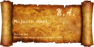 Mojszin Axel névjegykártya
